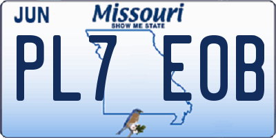 MO license plate PL7E0B