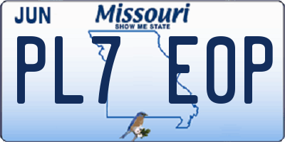MO license plate PL7E0P