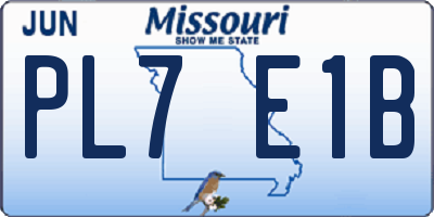 MO license plate PL7E1B