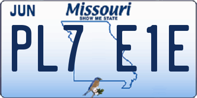MO license plate PL7E1E