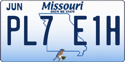 MO license plate PL7E1H