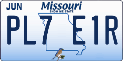 MO license plate PL7E1R