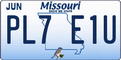 MO license plate PL7E1U