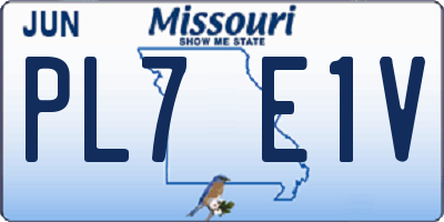MO license plate PL7E1V