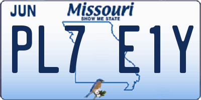 MO license plate PL7E1Y