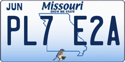 MO license plate PL7E2A