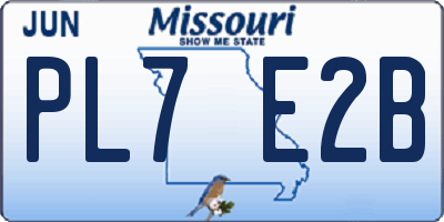 MO license plate PL7E2B