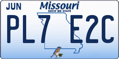 MO license plate PL7E2C