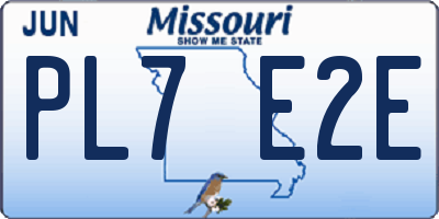 MO license plate PL7E2E