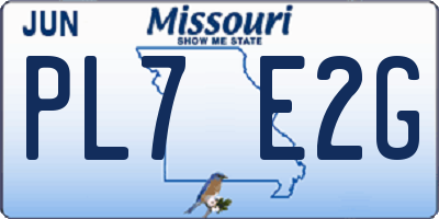 MO license plate PL7E2G