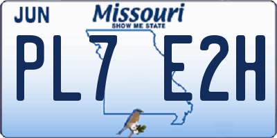 MO license plate PL7E2H