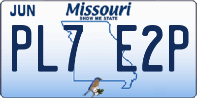 MO license plate PL7E2P