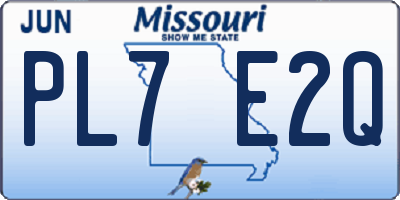 MO license plate PL7E2Q