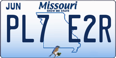 MO license plate PL7E2R
