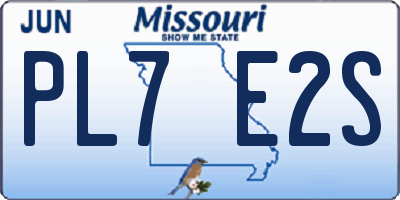 MO license plate PL7E2S