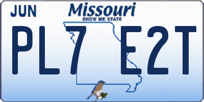 MO license plate PL7E2T