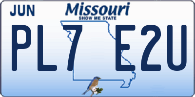 MO license plate PL7E2U