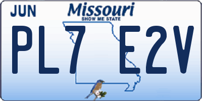 MO license plate PL7E2V