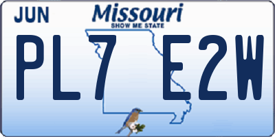 MO license plate PL7E2W
