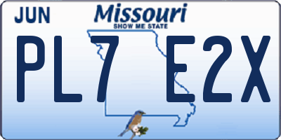 MO license plate PL7E2X