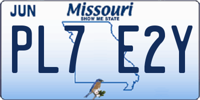 MO license plate PL7E2Y