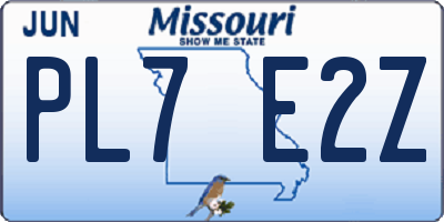 MO license plate PL7E2Z