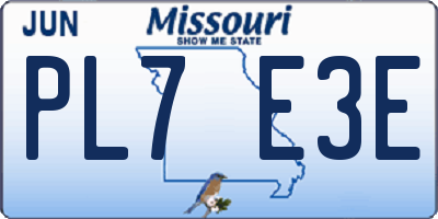 MO license plate PL7E3E