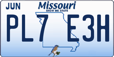 MO license plate PL7E3H