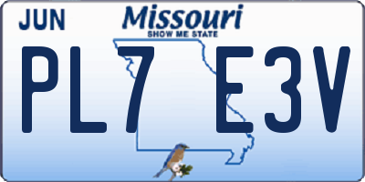 MO license plate PL7E3V