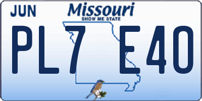 MO license plate PL7E4O