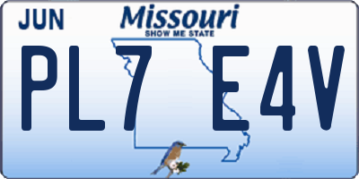 MO license plate PL7E4V