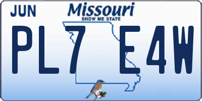 MO license plate PL7E4W