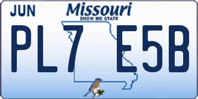 MO license plate PL7E5B