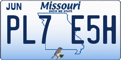 MO license plate PL7E5H