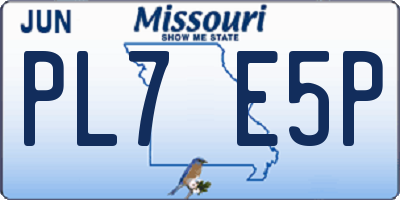 MO license plate PL7E5P