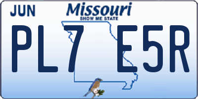 MO license plate PL7E5R