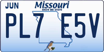 MO license plate PL7E5V
