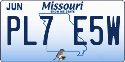 MO license plate PL7E5W
