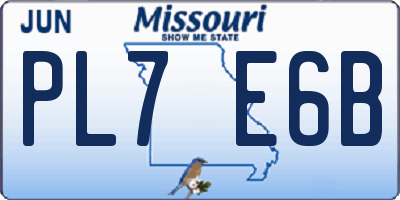 MO license plate PL7E6B