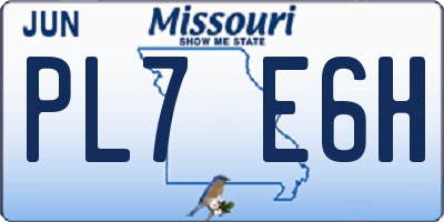 MO license plate PL7E6H