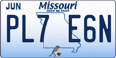 MO license plate PL7E6N