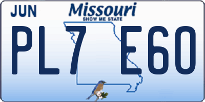 MO license plate PL7E6O