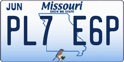 MO license plate PL7E6P