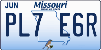 MO license plate PL7E6R