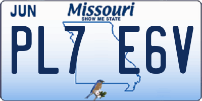 MO license plate PL7E6V
