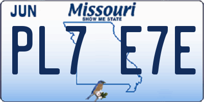 MO license plate PL7E7E