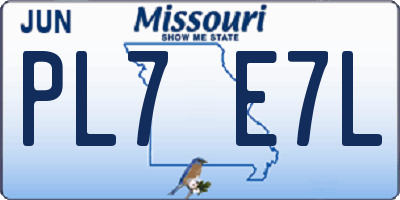 MO license plate PL7E7L
