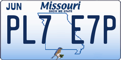 MO license plate PL7E7P