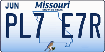 MO license plate PL7E7R