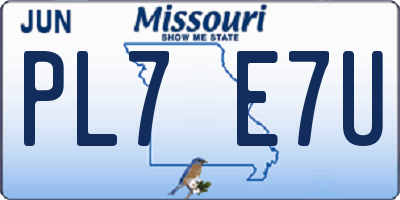 MO license plate PL7E7U